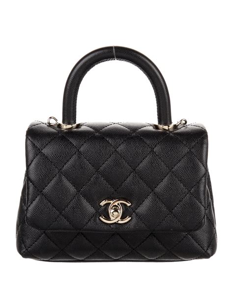 chanel coco handle small black|chanel small coco handle bag.